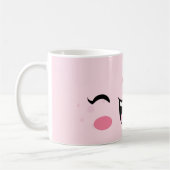 Pink Winking Kawaii Face Tasse (Links)