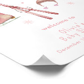 Pink Winter Après Bébé Ski Baby Shower Welcome Poster (Ecke)