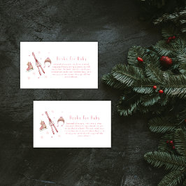 Pink Winter Après Bébé Ski Books For Baby Shower Begleitkarte
