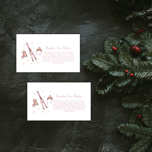 Pink Winter Après Bébé Ski Books For Baby Shower  Begleitkarte