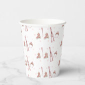 Pink Winter Après Bébé Ski Pattern Baby Shower  Pappbecher (Rechts)