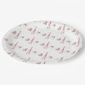 Pink Winter Après Bébé Ski Pattern Baby Shower  Pappteller (Schrägansicht)