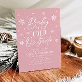 Pink Winter Baby Es ist kalte Außendusche Einladung