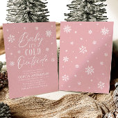 Pink Winter Baby Es ist kalte Außendusche Einladung