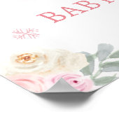 Pink Winter Baby Girl Dusche Willkommensschild Poster (Ecke)