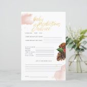 Pink Winter Baby Shower Baby Vorhersagen & Ratschl (Stehend Vorderseite)