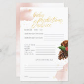 Pink Winter Baby Shower Baby Vorhersagen & Ratschl (Vorne/Hinten)