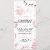 Pink Winter Baby Shower Menu Menükarte (Vorderseite)