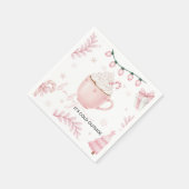 Pink Winter Baby Shower Napkin Serviette (Ecke)