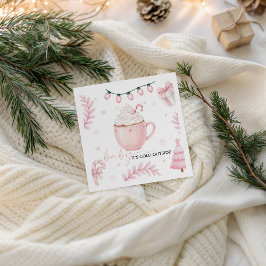 Pink Winter Baby Shower Napkin Serviette