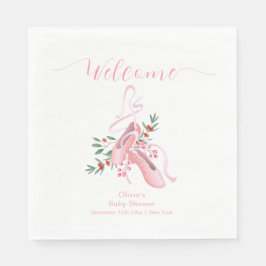 Pink Winter Ballerina Tutu Baby Shower Welcome  Serviette