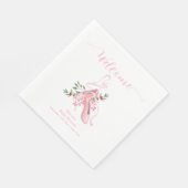 Pink Winter Ballerina Tutu Baby Shower Welcome Serviette (Ecke)