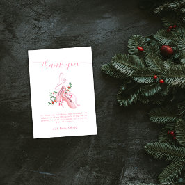 Pink Winter Ballerina Tutu Cold Baby Shower Dankeskarte