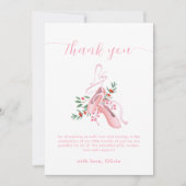 Pink Winter Ballerina Tutu Cold Baby Shower  Dankeskarte (Vorderseite)