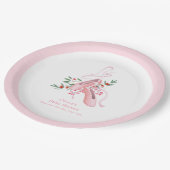 Pink Winter Ballerina Tutu Cold Baby Shower Pappteller (Schrägansicht)