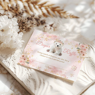 Pink Winter Bear The Girl Baby Shower Book Begleitkarte