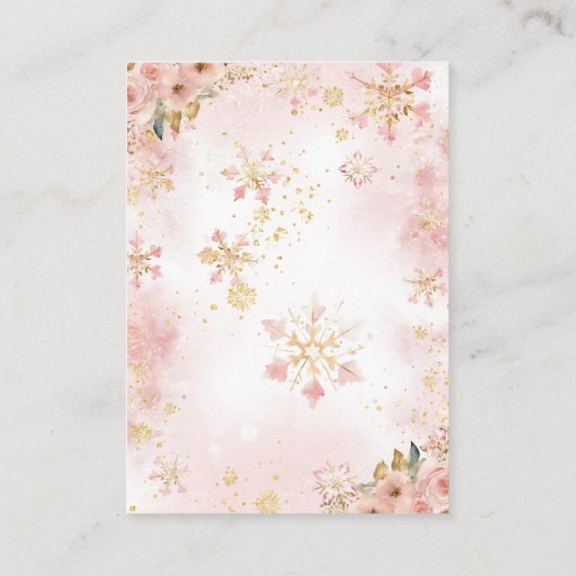 Pink Winter Bear The Girl Baby Shower Book Begleitkarte (Rückseite)