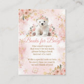 Pink Winter Bear The Girl Baby Shower Book Begleitkarte (Vorderseite)