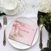 Pink Winter Berry Floral Christmas Foto QR Code All In One Einladung