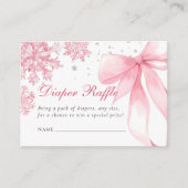 Pink Winter Bow Baby Duschkabine Windelwanne Begleitkarte (Vorderseite)