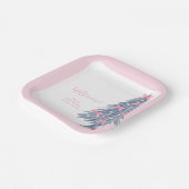 Pink Winter Bow Christmas Tree Baby Shower Welcome Pappteller (Gewinkelt)