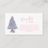 Pink Winter Bow Christmas Tree Books Baby Shower  Begleitkarte (Vorderseite)