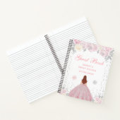 Pink Winter Brown Haar Princess 16 . Geburtstag Notizblock (Innenseite)