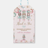 Pink Winter Christmas Ballerinas Geburtstag Geschenkanhänger (Vorderseite)