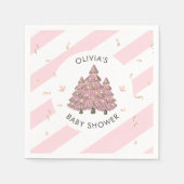 Pink Winter Christmas Tree Baby Dusche Serviette (Vorderseite)