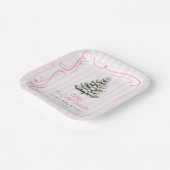 Pink Winter Christmas Tree Baby Shower Pappteller (Gewinkelt)