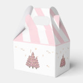 Pink Winter Christmas Tree Santa Baby Dusche Geschenkschachtel (Rückseite)