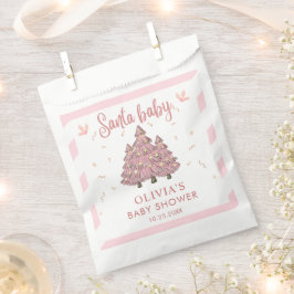 Pink Winter Christmas Tree Santa Baby Dusche Geschenktütchen