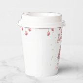 Pink Winter Christmas Tree Santa Baby Dusche Pappbecher (Rechts)