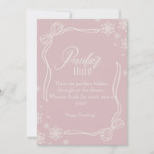 Pink Winter Coquette Schnuller Hunt Kinderdusche Einladung (Vorderseite)