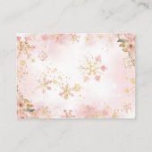 Pink Winter Deer Girl Baby Duschkabine Windelwanne Begleitkarte (Rückseite)