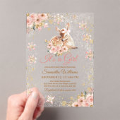 Pink Winter Dei a Girl Baby Dusche Acryleinladungen (Insitu (Handheld))