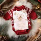 Pink Winter Dei a Girl Baby Dusche Einladung