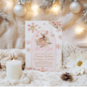 Pink Winter Dei a Girl Baby Dusche Einladung