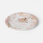 Pink Winter Dei a Girl Baby Dusche Pappteller (Schrägansicht)