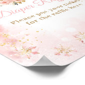 Pink Winter Dei a Girl Baby Dusche Windel Poster (Ecke)