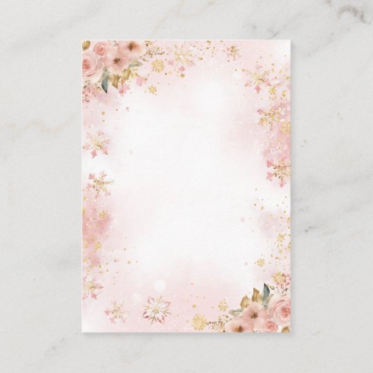 Pink Winter Dei It a Girl Baby Shower Books Begleitkarte (Rückseite)