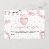 Pink Winter Diaper Raffle Ticket Begleitkarte (Vorderseite)
