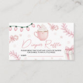Pink Winter Diaper Raffle Ticket Begleitkarte (Vorderseite)
