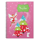 Pink Winter Fairy Individuelle Name Notebook Notizblock (Vorderseite)