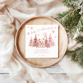 Pink Winter Festival Teddy Bear Baby Girl Dusche Serviette