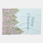 Pink Winter Forest Tree Wasserfarbe Weihnachten Geschirrtuch (Horizontal)