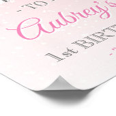 Pink Winter Frozen Begrüßungszeichen für Mädchen Poster (Ecke)