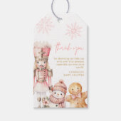 Pink Winter Girl Babydusche Danke Geschenkanhänger (Vorderseite)