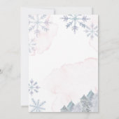 Pink Winter Girl Es ist kalte Außendusche Einladung (Rückseite)