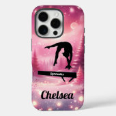 Pink Winter Gymnastics Balance Beam Custom Holiday Case-Mate iPhone Hülle (Rückseite)